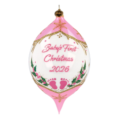 Personalized Winter Holly Drop for Baby Girl