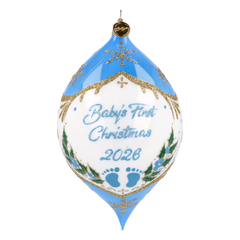 Personalized Winter Holly Drop for Baby Boy