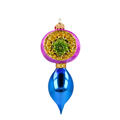 Petite Reflector Drop in Fuchsia & Cobalt | Hand-Painted Glass Ornament | Blubom 2027-041