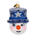 Snowman in a Midnight Top Hat | Hand-Painted Glass Ornament | Blubom 2027-046