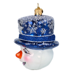 Snowman in a Midnight Top Hat | Hand-Painted Glass Ornament | Blubom 2027-046