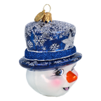 Snowman in a Midnight Top Hat | Hand-Painted Glass Ornament | Blubom 2027-046
