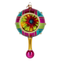 Carnival Reflector Drop on a Scepter | Hand-Painted Glass Ornament | Blubom 2027-048