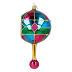 Midnight Jewel Reflector Drop on a Scepter | Hand-Painted Glass Ornament | Blubom 2027-049