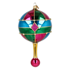 Midnight Jewel Reflector Drop on a Scepter | Hand-Painted Glass Ornament | Blubom 2027-049