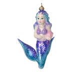 Mermaid's Shell in Violet and Teal | Hand-Painted Glass Ornament | Blubom 2027-057