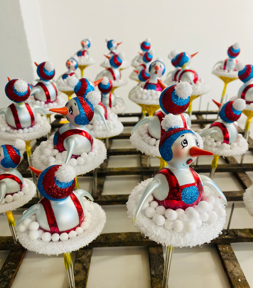 Battle-Ready Snowman in Scarlet & Azure
