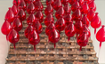 Load image into Gallery viewer, Balloon red. Handmade Glass Christmas ornament.

