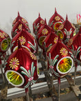 Load image into Gallery viewer, Crimson Radiance Handmade Glass Christmas ornament
