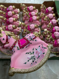 Load image into Gallery viewer, Pink Floral Rocking Horse Tree Handmade Glass Christmas ornament
