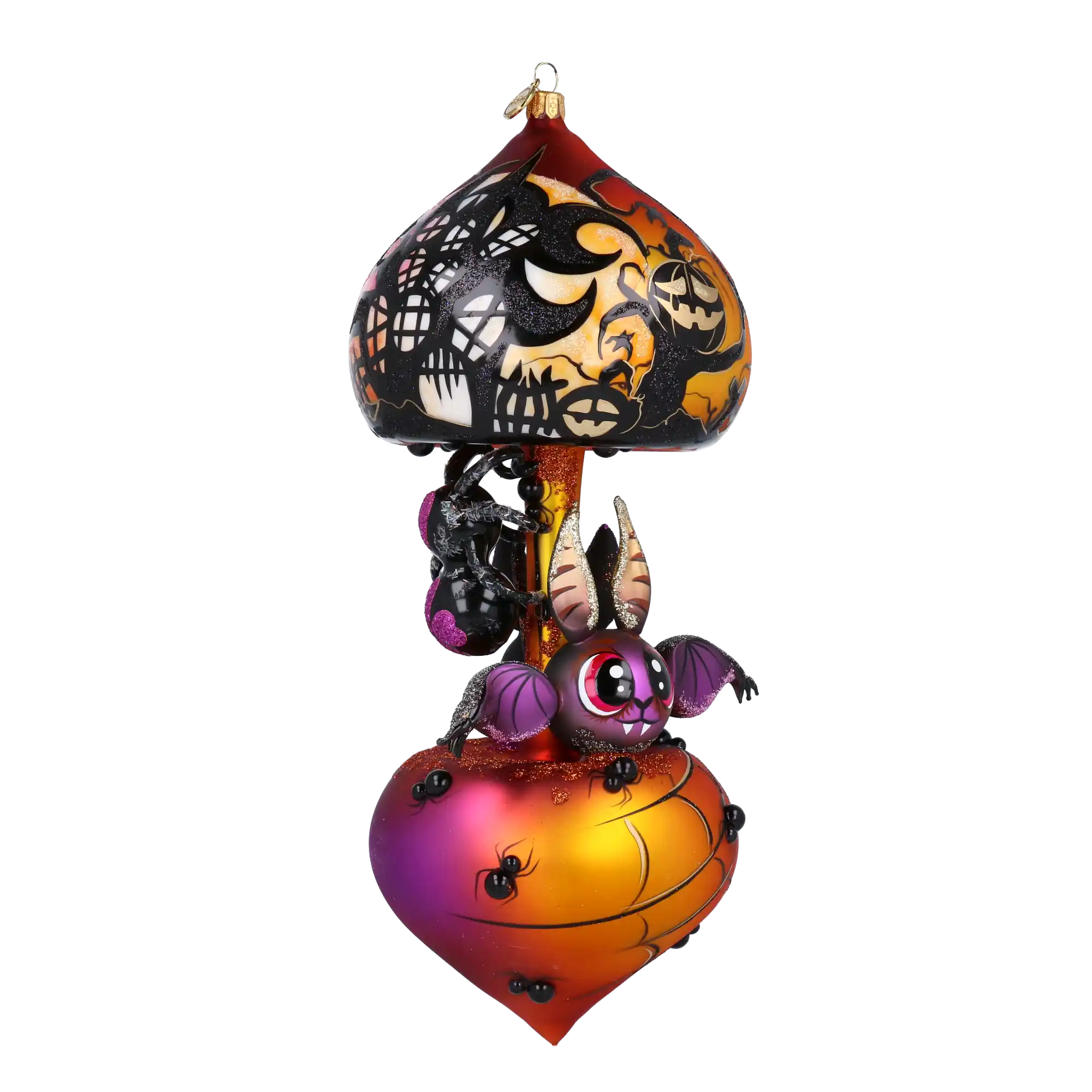 Midnight Bat Carousel Halloween  Spider Carousel Handmade Glass Christmas ornament