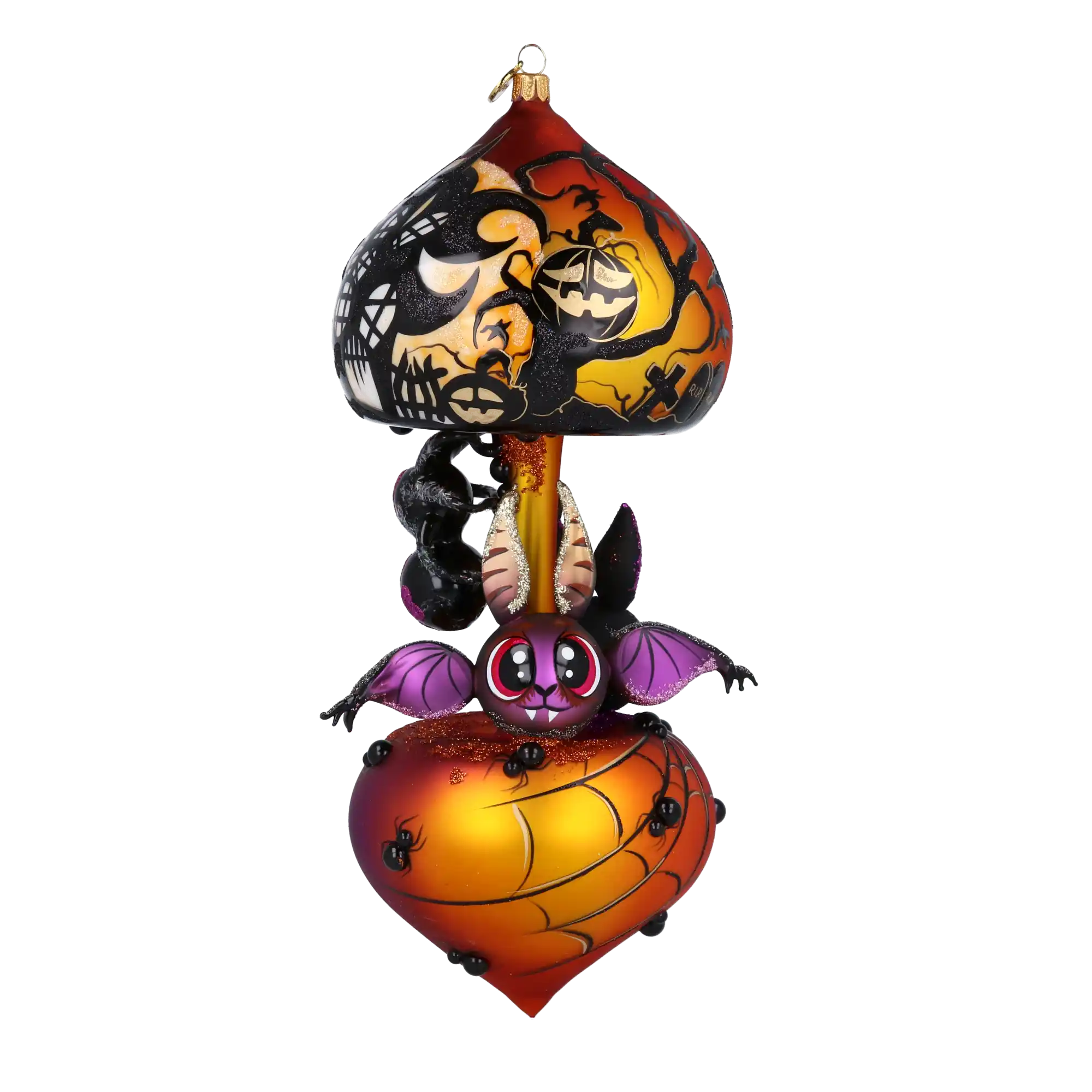 Midnight Bat Carousel Halloween  Spider Carousel Handmade Glass Christmas ornament