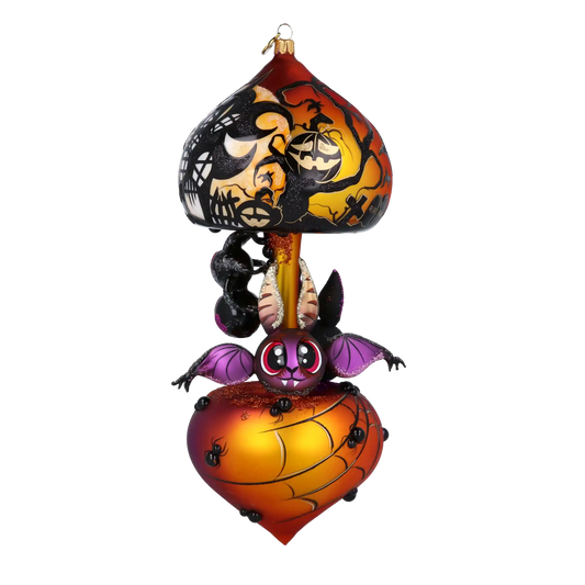 Midnight Bat Carousel Halloween  Spider Carousel Handmade Glass Christmas ornament