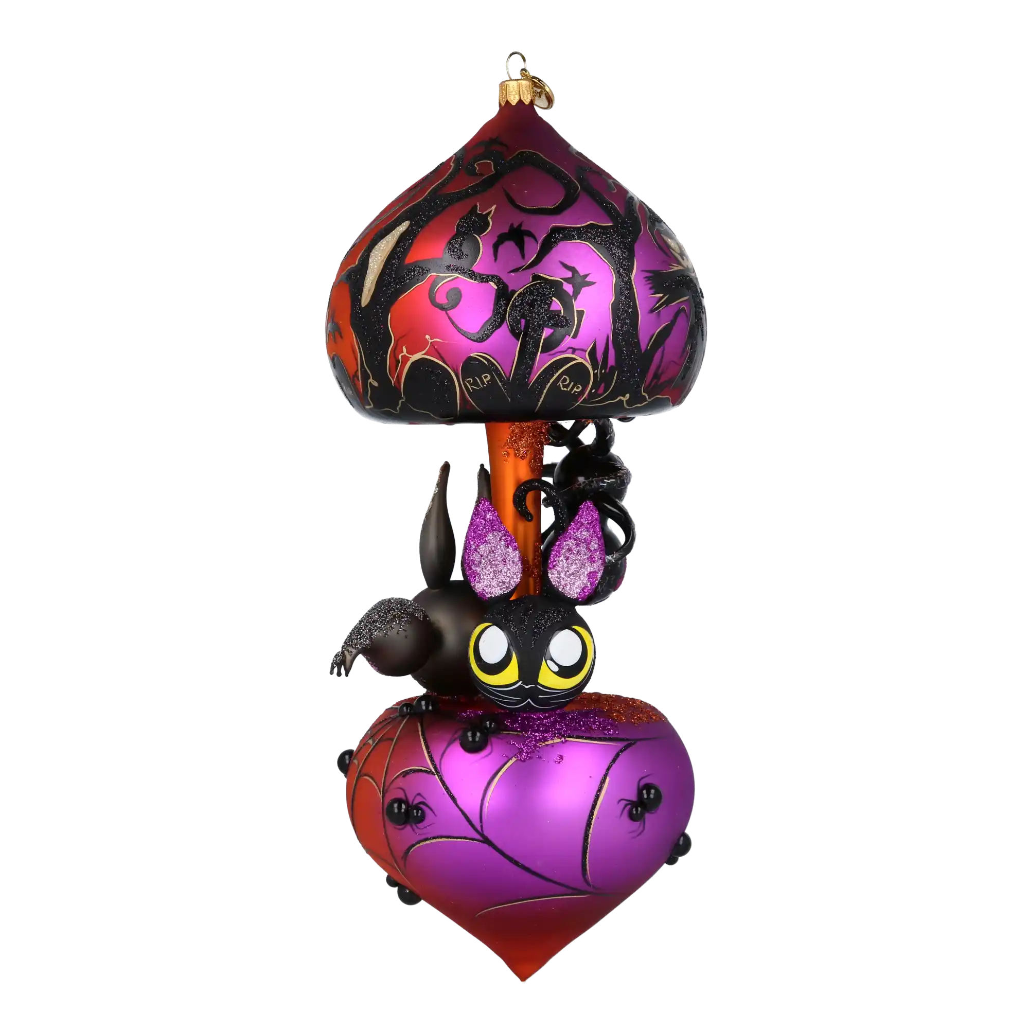Midnight Bat Carousel Halloween  Spider Carousel Handmade Glass Christmas ornament