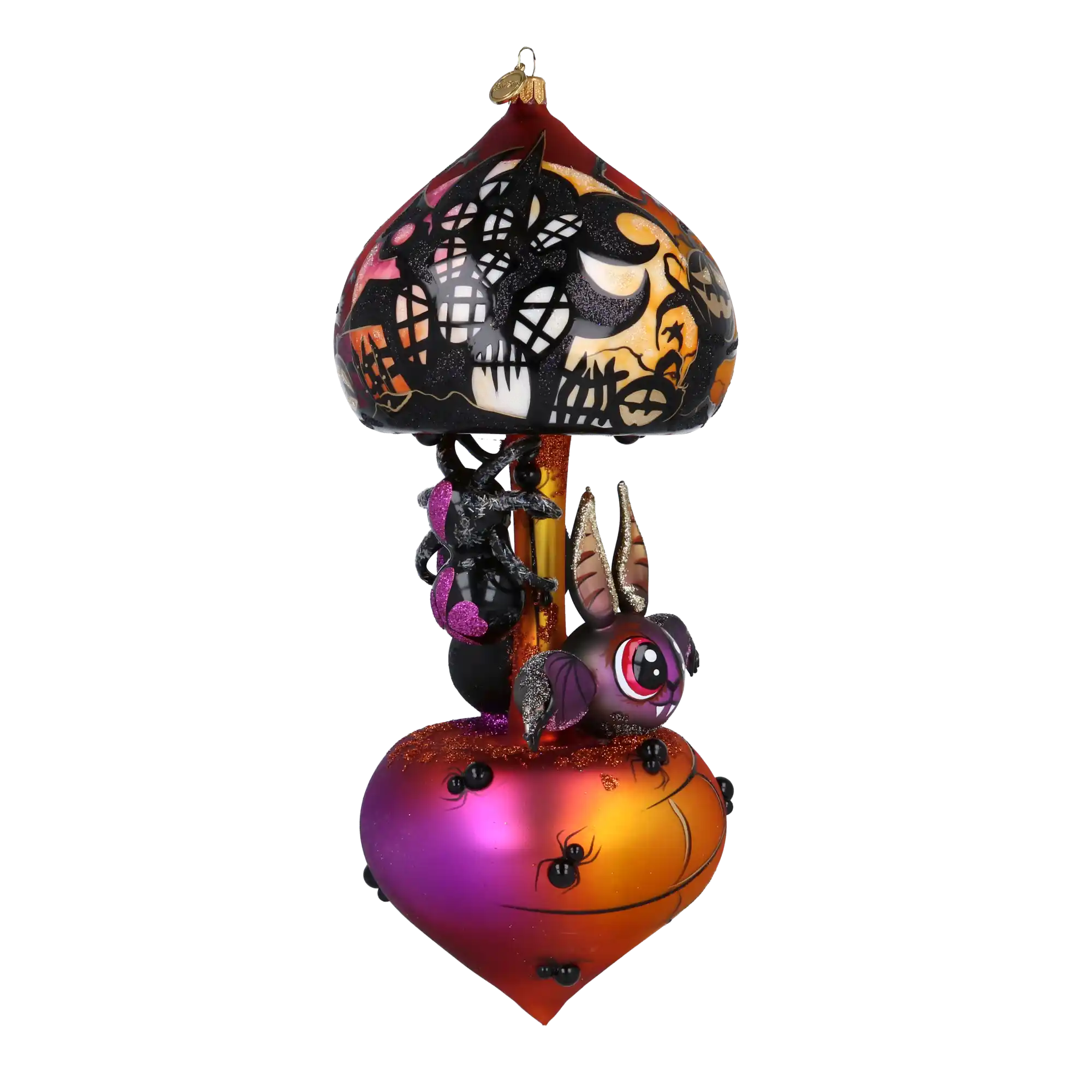 Midnight Bat Carousel Halloween  Spider Carousel Handmade Glass Christmas ornament
