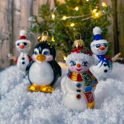 Bundled-Up Snowman in Patchwork