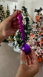 Violet Twilight Echo | Hand-Painted Glass Ornament | Blubom 2026-142