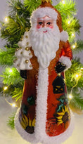 Load and play video in Gallery viewer, Thanksgiving Harvest Santa Handmade Glass Christmas ornament
