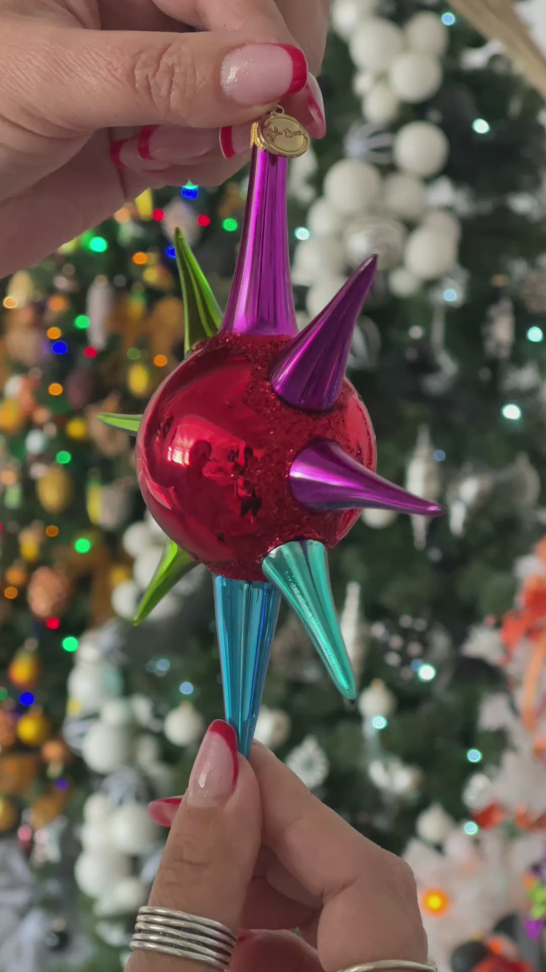 Midnight Revelry | Hand-Painted Glass Ornament | Blubom 2026-069