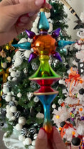 Load and play video in Gallery viewer, Amber Aurora Star Glass Christmas ornament free blowing PRE-ORDER
