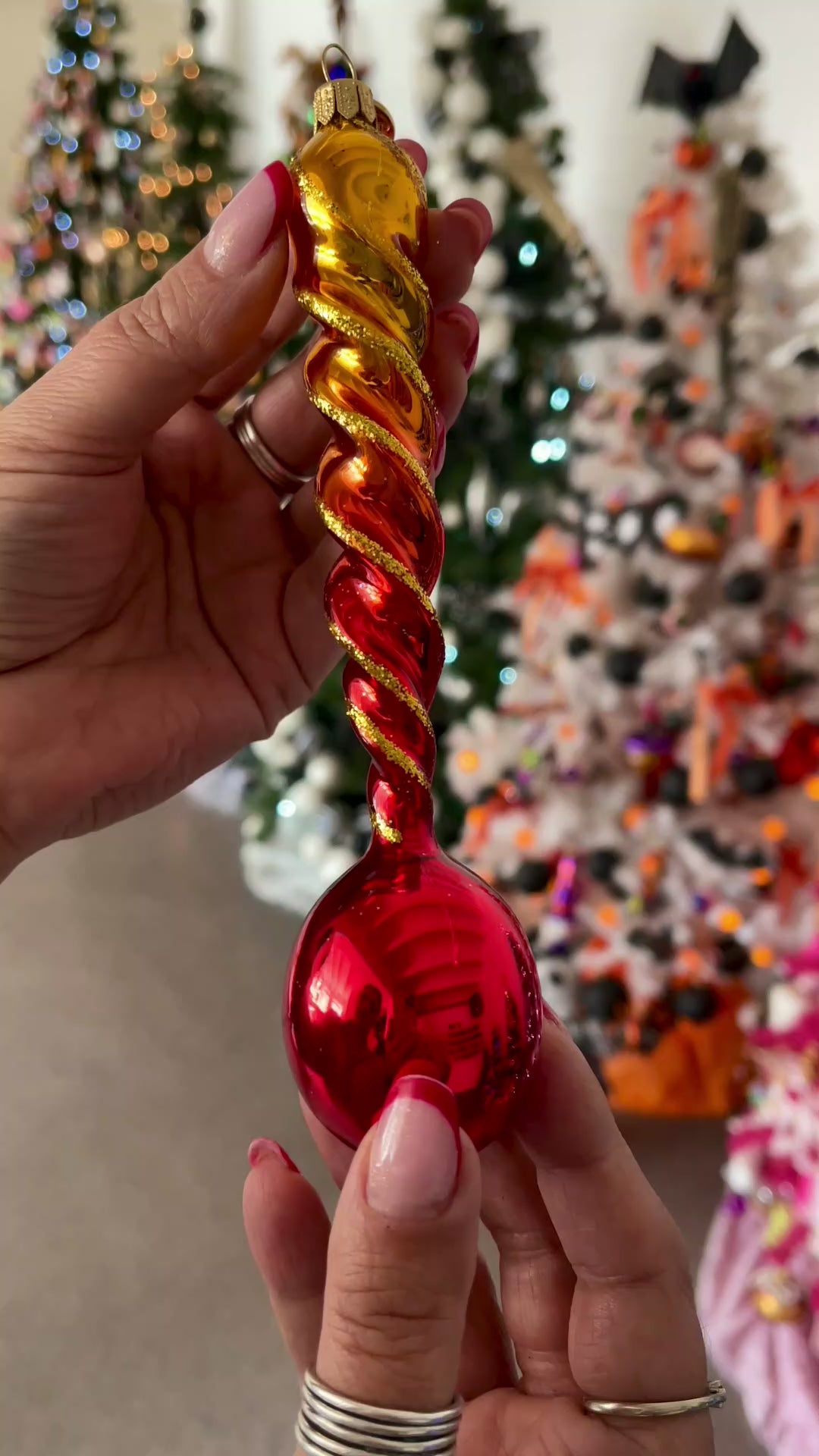 Molten Cadence | Hand-Painted Glass Ornament | Blubom 2026-145