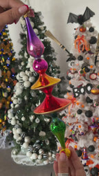 Gilded Horizon Resonance | Hand-Painted Glass Ornament | Blubom 2026-107