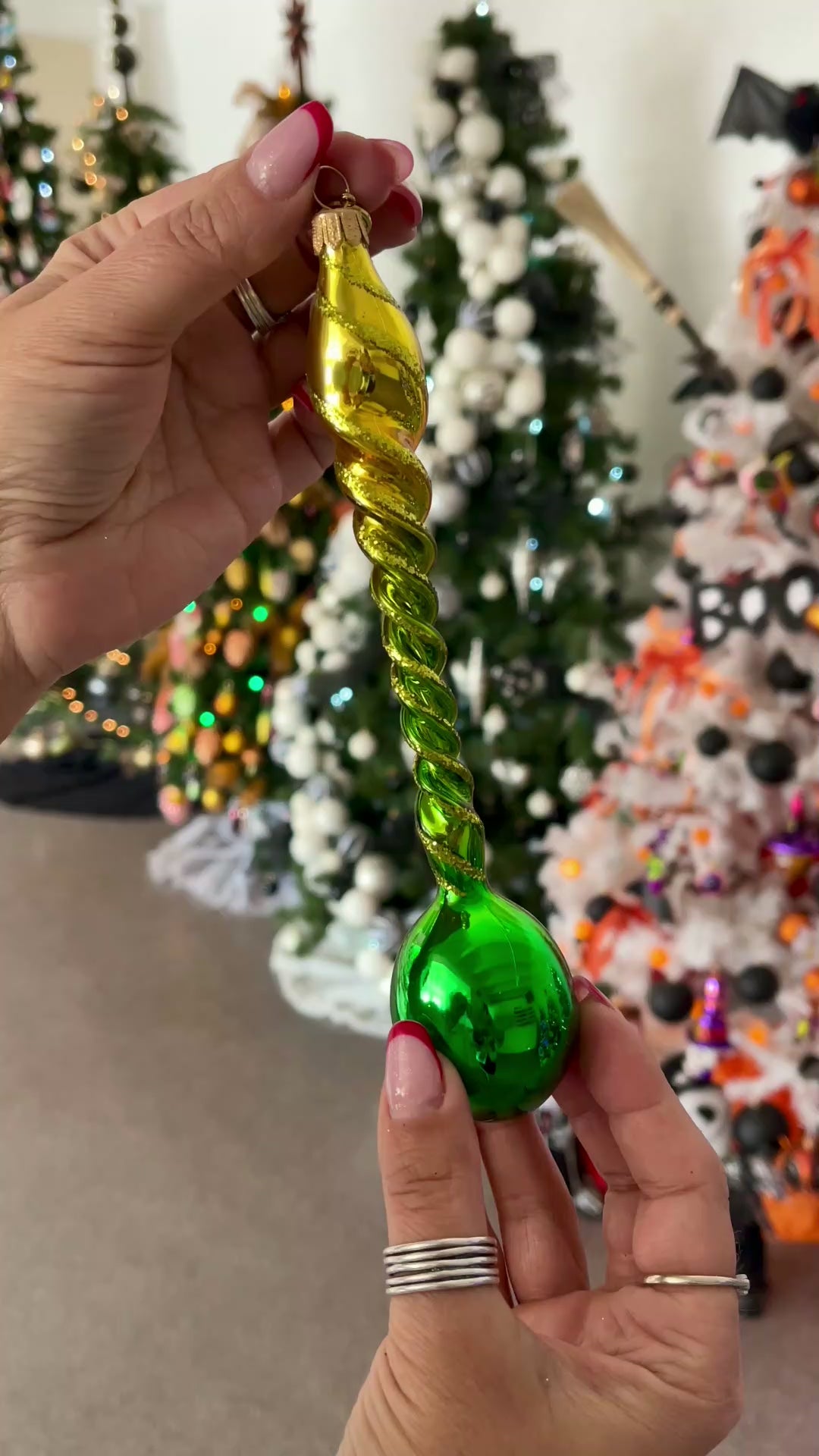 Solar Verdure | Hand-Painted Glass Ornament | Blubom 2026-138